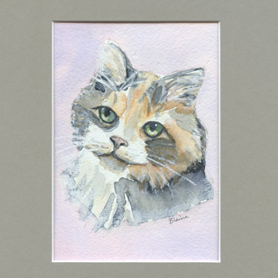 Hand Painted Watercolor Matted Framed Pet Portrait