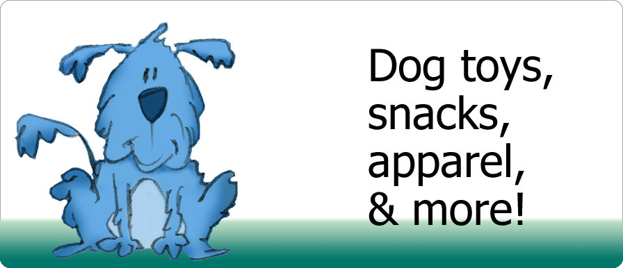 Dog toys, snacks, and apparel