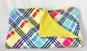 Buddy Blanket Reversible Fleece Yellow Plaid