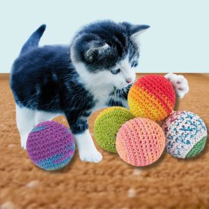 Hand Crochet Balls Cat