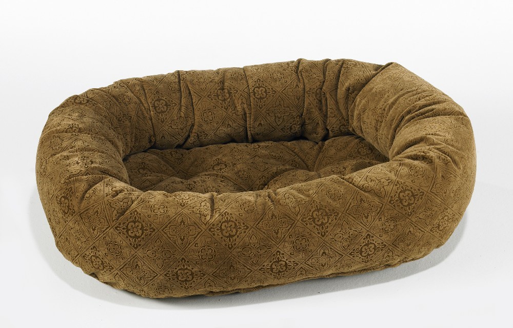 Bowser Microvelvet Donut Pet Bed Pecan Filligree