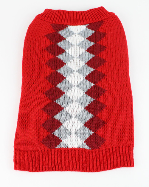 Midlee Argyle Dog Sweater