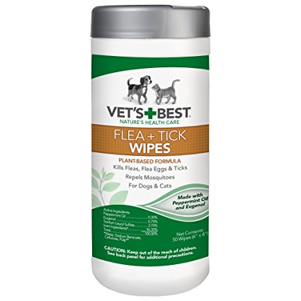 Vets Best Multiple Pet Natural Flea Tick Wipes