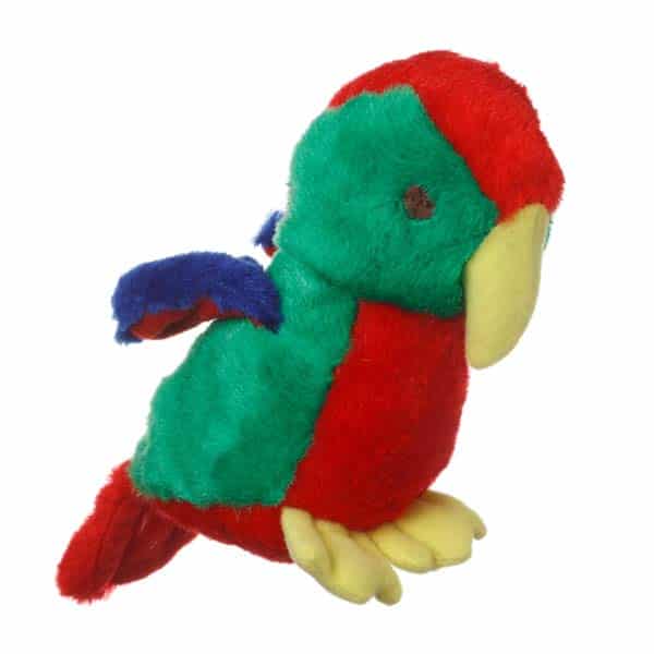 Multipet Look Whos Talking Plush Parrot Dog Toy