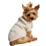 Doggie Design Oatmeal Combed Cotton Cable Knit Dog Sweater