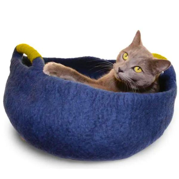 Dharma Dog Karma Cat Navy Handle Basket Bed