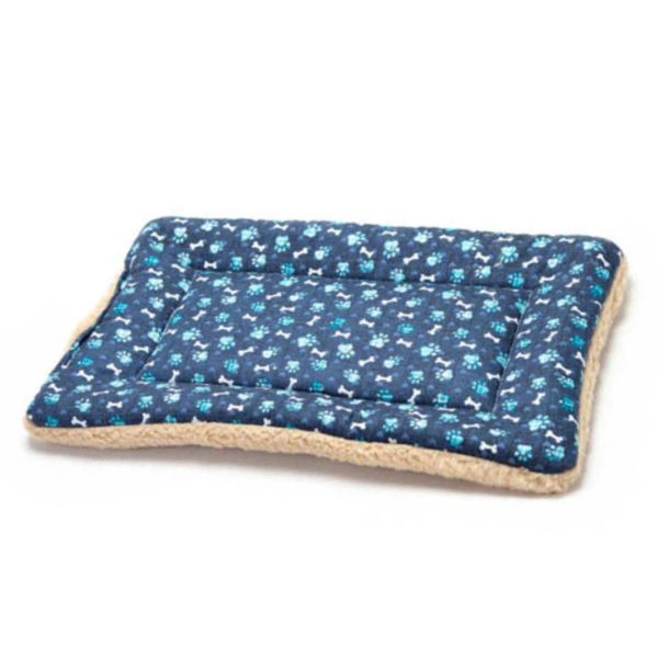 Mutts & Mittens Blue Paws Cotton Flat Bed