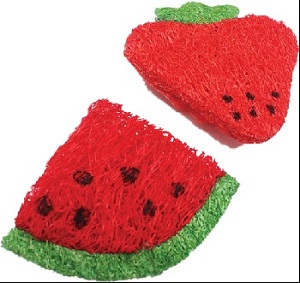 Nibbles Loofah Strawberry and Watermelon Small Pet Chew