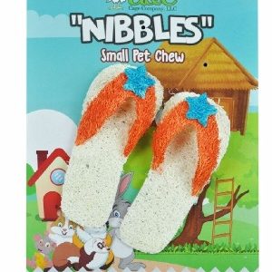 A & E Nibblers Loofah Flip Flops Small Pet toy