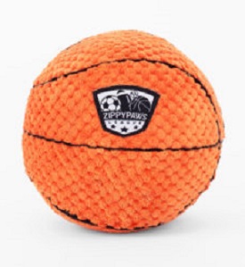 Zippy Paws Plush Basketball Sportsballz Dog Toy