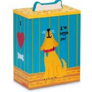 Up Country Hand Painted Yellow Dog Treat Box