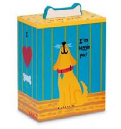 Up Country Hand Painted Yellow Dog Treat Box