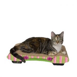 Imperial Cat Bella Pink and Green Stripes Scratcher Sofa