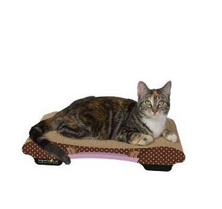 Imperial Cat Chocolate Brown with Pink Polka Dots Scratcher Sofa