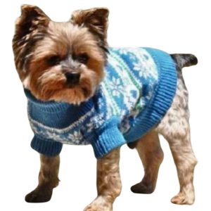 Doggie Design Blue Snowflake and Hearts Dog Sweater