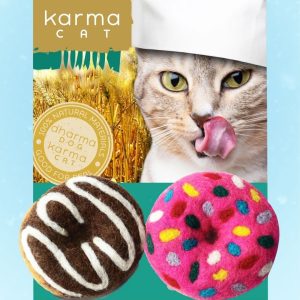 Karma Cat Handcrafted Wool Donuts Catnip Cat Toys