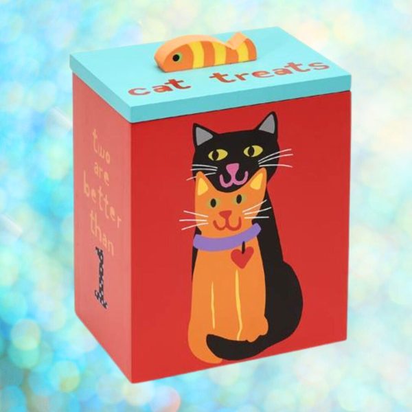 Up Country Hand-Painted Cat Treat Box