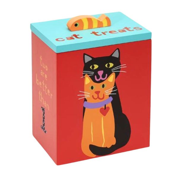 Up Country Hand-Painted Cat Treat Box