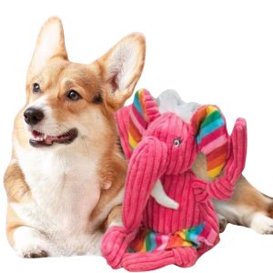 Hugglehounds Rainbow Elephant Knottie Dog Toy