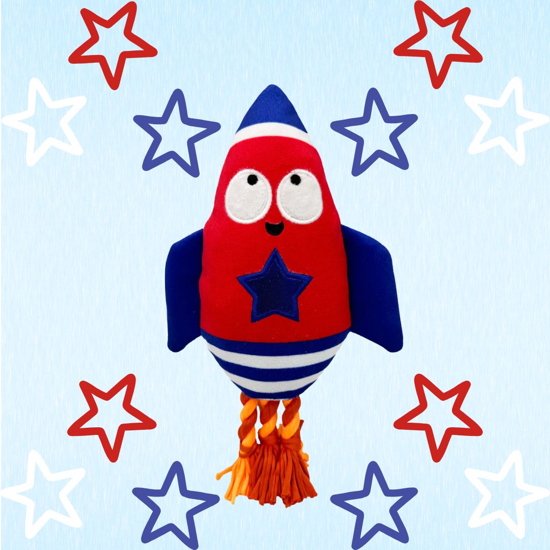 Huxley & Kent Rocket Man Squeaky Power Plush Dog Toy-Small
