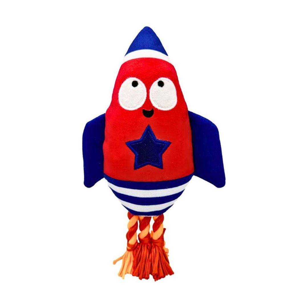 Huxley & Kent Rocket Man Squeaky Power Plush Dog Toy-Small
